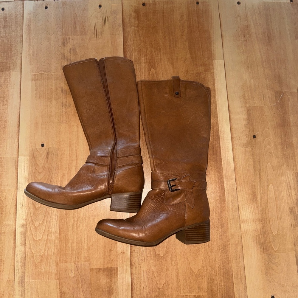 Naturalizer Brown Leather Heeled Boots‎